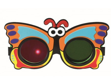 Rotgrünbrille für Kinder mit Schmetterlingsmotiv