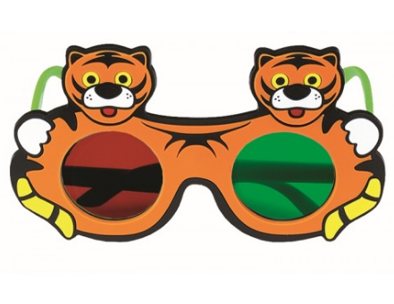 Rotgrünbrille für Kinder mit Tigermotiv
