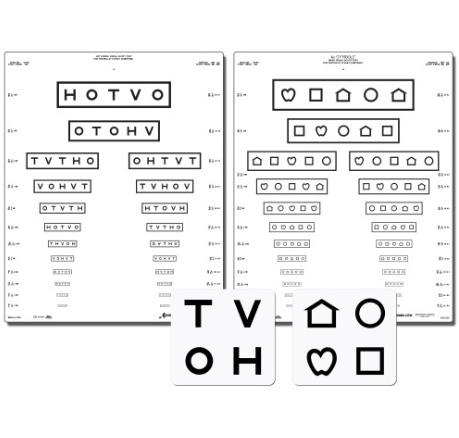 Screening-Wandtafel LEA™-Symbole/HOTV (Massachusetts)