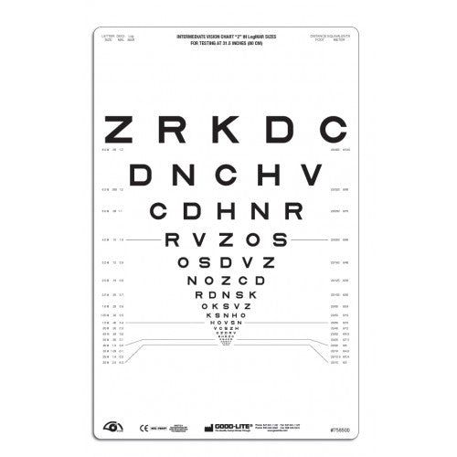 SLOAN-Buchstaben – lichtdurchlässige Sehtafel Nähe Tafel „2“