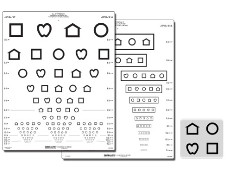 Screening-Tafel LEA™-Symbole mit 15 Linien (Massachusetts)