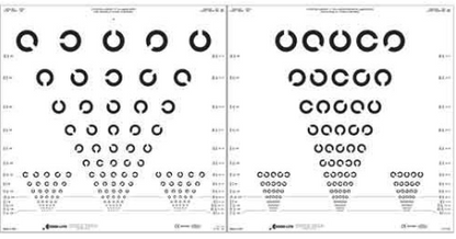 Landolt-Ring-Wandtafel – Optotypenabstand 100 % / 25 % 8 Positionen