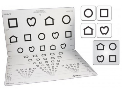 LEA™-Symbole – Falttafel mit Optotypenabstand 100 % / 25 %