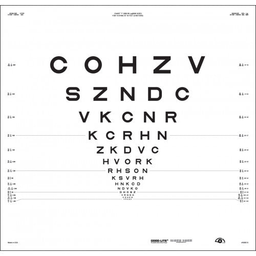 ETDRS „2000“ – SLOAN-Buchstaben Tafel „1“ (3m)